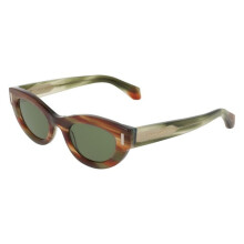 Lunettes de soleil - FERRAGAMO - SF2062SE - Papillon - Acétate recyclé - Rayées marron/vert