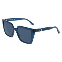 Lunettes de Soleil - FERRAGAMO - SF2058SE - Plastique transparent bleu - Carré 54/17/140 - Verres REC INJ-ACE RENEW