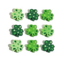 10Pcs/Lot Cute Cartoon Erasers Clover Pattern Pencil Eraser Kids School Student Prize St. Patrick's Day Children's Stationery