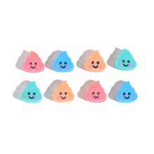 (cute poop) 10Pcs/Lot Kawaii Cartoon Smiley Face Poop Eraser Cute Student Stationery Fun Kids School Supplies Pencil Erasers Study Rewards