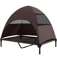 Cama elevada para perros de exterior con techo para perros grandes