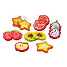 6Pcs/Lot Cute Furit Eraser Stationery Kawaii Cartoon Apple Strawberry Pencil Rubber Kids Fruit Recognition School Supplies Gifts