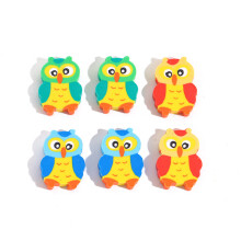 10Pcs/Lot Cute Owl Sliced Eraser Kawaii Cartoon Animal Pencil Erasers for Kids Novelty Stationery School Supplies for Students