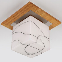 Modern LED Round Ceiling Light Fixtures for Living Room Bedroom Wood Glass Iron Home Loft Decor Square Ceiling Lamp Lights Room