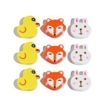 10Pcs/Lot Kawaii Cartoon Animal Pencil Erasers Cute Yellow Duck Rabbit Fox Rubber Easter Rubber School Stationery Student Gift