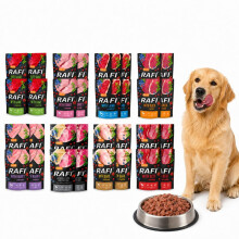 Dolina Noteci Mokra karma dla psa Rafi saszetki zestaw 32 x 500g saszetka MIX SMAKÓW 8 smaków po 4 szt