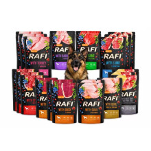 MOKRA KARMA DLA PSA DOLINA NOTECI RAFI ADULT BEZ ZBÓŻ SASZETKA MIX SMAKÓW 8 x 500G