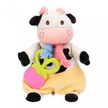 Jormftte Cute Cow Teething Toy Set, Soft Material with Rattle, for Babies 0+ Months