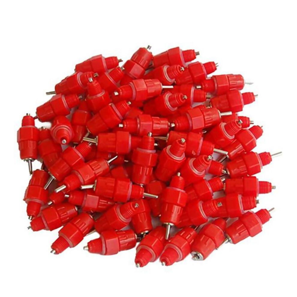 Semoic Chicken Water Poultry Hen Screw Style Nipple Drinker Feeder 50Pack