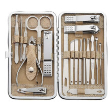 (Yellow) 19-in-1 Profi-Maniküre- und Pediküre-Set, Nagelknipser aus Edelstahl und Gesichtspflege-Werkzeuge für Frauen und Männer