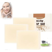 (3pcs) Handcrafted Grass Fed Beef Tallow Soap Bar, 113g - Gentle Cleansing & Moisturizing Face & Body Wash for All Skin Types