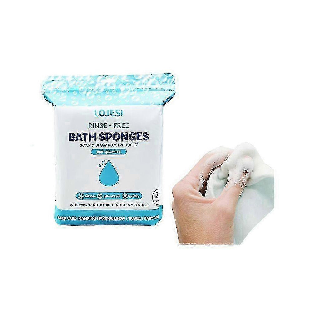 (75PCS) All-in-One Disposable Bath Wipes 25-Pack - Lathers Without Shampoo or Rinsing