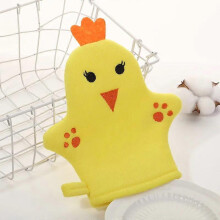 (Chick) Gants de bain pour bébé à motifs d'animaux - Gant de toilette exfoliant pour le bain et le massage des tout-petits (paquet de 4)