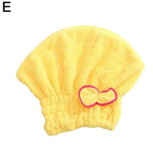 (yellow) 2 Pack Microfiber Bow Tie Hair Drying Cap 9.84x11.81 Inch Quick-Absorb Towel for Women Travel Gym