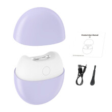 (Purple) 3-i-1 elektrisk negletrimmer med variabel hastighet og LED-lys – egnet for barn, voksne og eldre