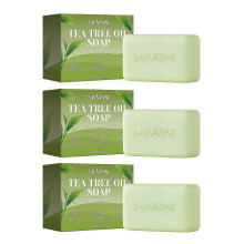 (3pcs) Tea Tree Oil Soap Bar 100g, Antibacterial Exfoliating Body Soap for Odor Control, Deep Cleansing Natural Skin Care Soap for Face & Body-tfd