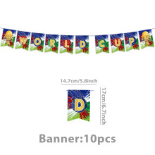 (10 flags) Kit de fête sur le thème de la Coupe du Monde de Football 2026 : serviettes en papier, nappes, banderoles, décorations, ballons