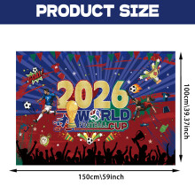 (Background cloth 1*1.5 meters) Party-Set zur FIFA Fußball-Weltmeisterschaft 2026: Papierservietten, Tischdecken, Banner, Dekorationen, Luftballons