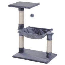 Krabpaal voor katten met pluche hangmat, grijs, 70 cm