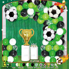 (FIFA World Cup Set B) Grüner Ballonbogen mit Fußballmotiv für einen Jungengeburtstag, WM-Partydekoration, Ballonset