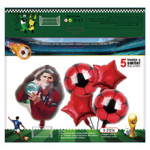 (5-ZQ16 Soccer Set 5 pieces) Arco di palloncini verdi per compleanno a tema calcio per bambino, decorazione per festa a tema Coppa del Mondo.