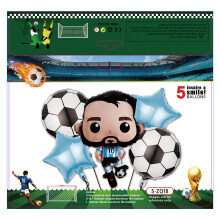 (5-ZQ18 Soccer Set 5 pieces) Arco di palloncini verdi per compleanno a tema calcio per bambino, decorazione per festa a tema Coppa del Mondo.