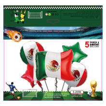 (5-ZQ10 soccer ball five-piece set) Arco di palloncini verdi per compleanno a tema calcio per bambino, decorazione per festa a tema Coppa del Mondo.