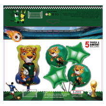 (5-ZQ12 Soccer Set 5 pieces) Arco di palloncini verdi per compleanno a tema calcio per bambino, decorazione per festa a tema Coppa del Mondo.