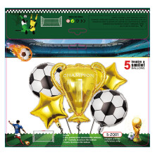 (5-ZQ01 Soccer Set 5 pieces) Arco di palloncini verdi per compleanno a tema calcio per bambino, decorazione per festa a tema Coppa del Mondo.