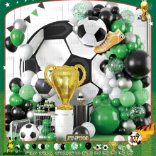 (FIFA World Cup Set C) Arco di palloncini verdi per compleanno a tema calcio per bambino, decorazione per festa a tema Coppa del Mondo.