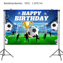 (Background cloth 125*70cm) Ensemble complet de vaisselle pour une fête sur le thème de la Coupe du Monde de football