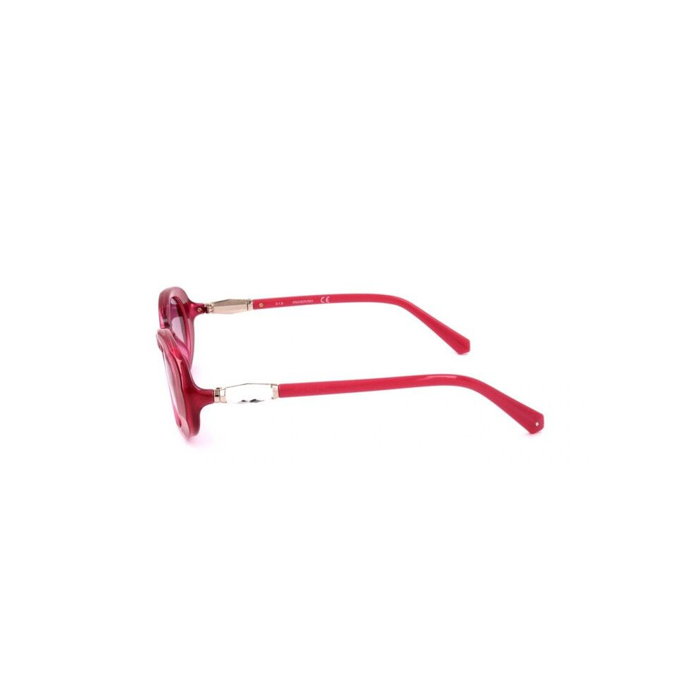Swarovski Sunglasses - Sk0258 - Shiny Fuchsia - Round Plastic Frame - 50/19/140