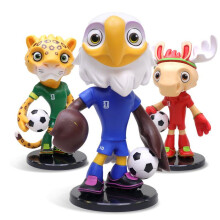 (4) 2026 FIFA World Cup Mascot Figure Jaguar Soccer Fan Collectible Statue Premium Toy