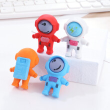 3Pcs/Lot Cartoon 3D Cute Astronaut Eraser Kawaii Spacemen Pencil Rubber Erasers for Kids Student School Stationery Kawaii Gifts