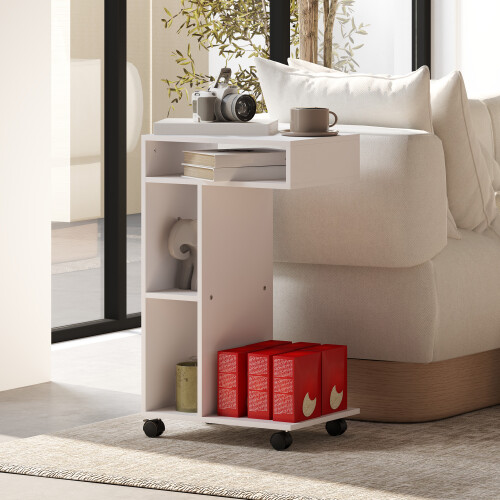 Homcom Mesa Auxiliar Blanco 40 x 30 x 69 cm 1