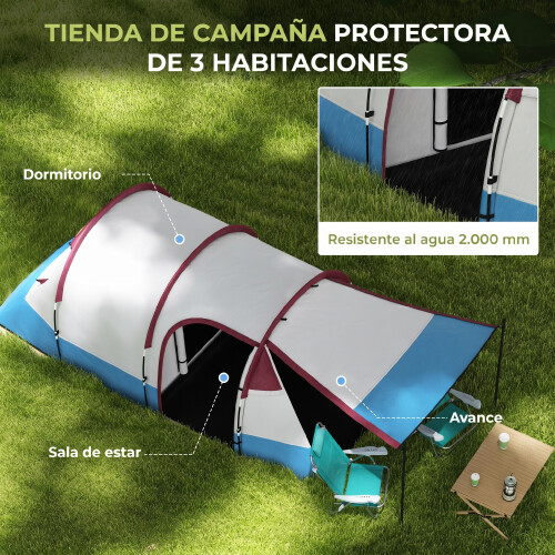 Outsunny Tienda de Campaña Multicolor 420 x 200 x 150 cm 1