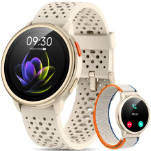 Quican Smart Watches for Women Men, Answer/Make Call, 1.27" AMOLED Fitness Watch with Heart Rate/Sleep/SpO2 Monitor, 120+ Sports, 3ATM Waterproof Act