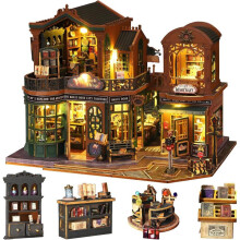 (Wood) Suness 3D Puzzle Miniature Dollhouse, DIY Wooden Craft Set, 23.5x18.3x17.2cm, Gift Box