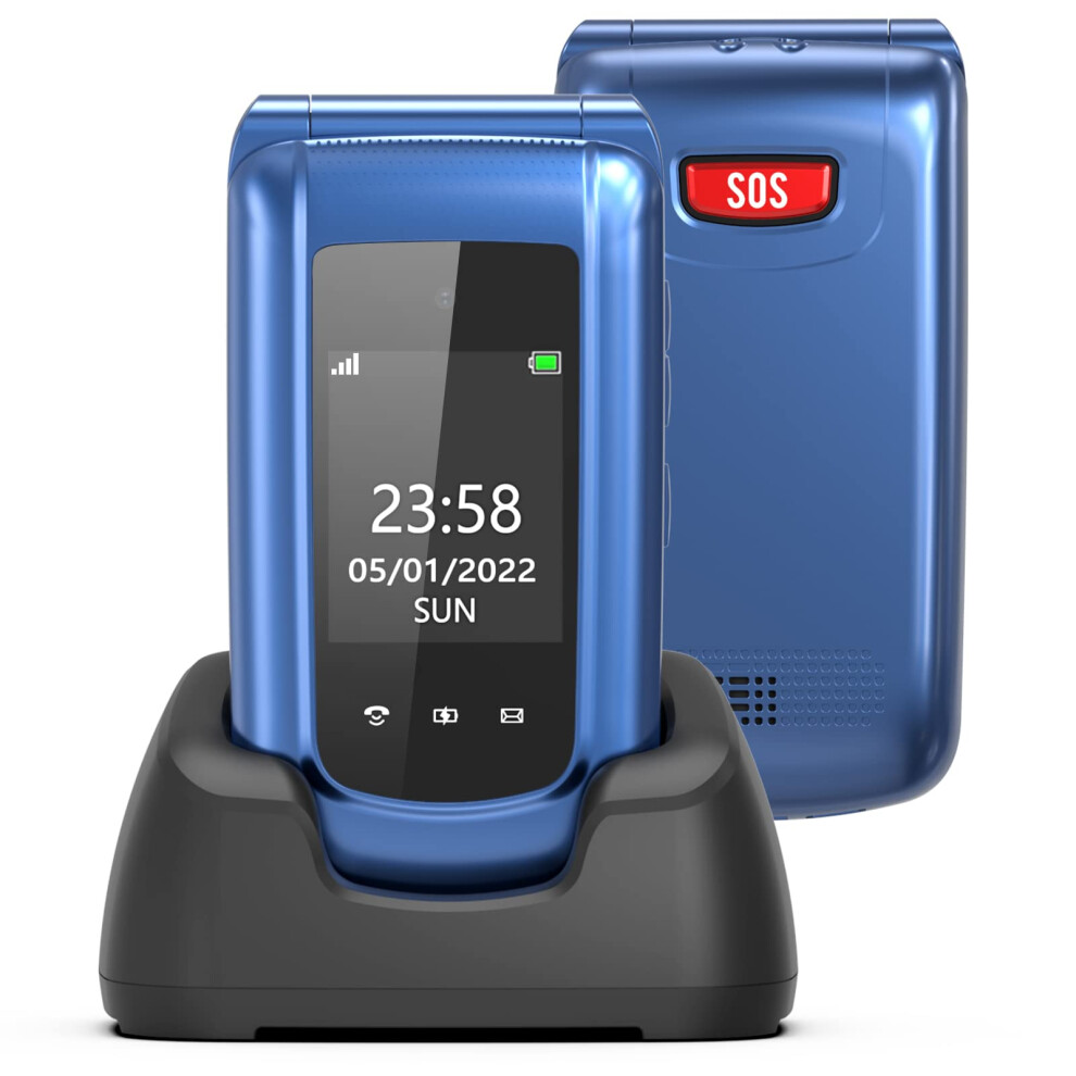 Chakeyake Senior Mobile Phone, Gsm Unlocked Flip Phone, Big Button Mobile Phones For Elderly With Sos Emergency Function, Flashlight, Fm Radio, 2.4'' 5000237302088