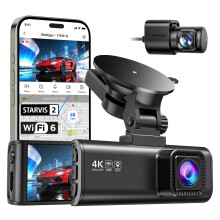 REDTIGER 4K Dash Cam Front and Rear, Fastest 5.8GHz Wi-Fi6 Dashcam, STARVIS 2 Ultra Night Vision Dash Camera, 3.18” Screen, 170Wide Angle, 24H Par