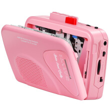 Walkmaner Cassette Player/Recorder, Am/FM Radio, Portable Cassette Player, Cassette Recording, Built-in Speakers, Manual Recording (Pink)