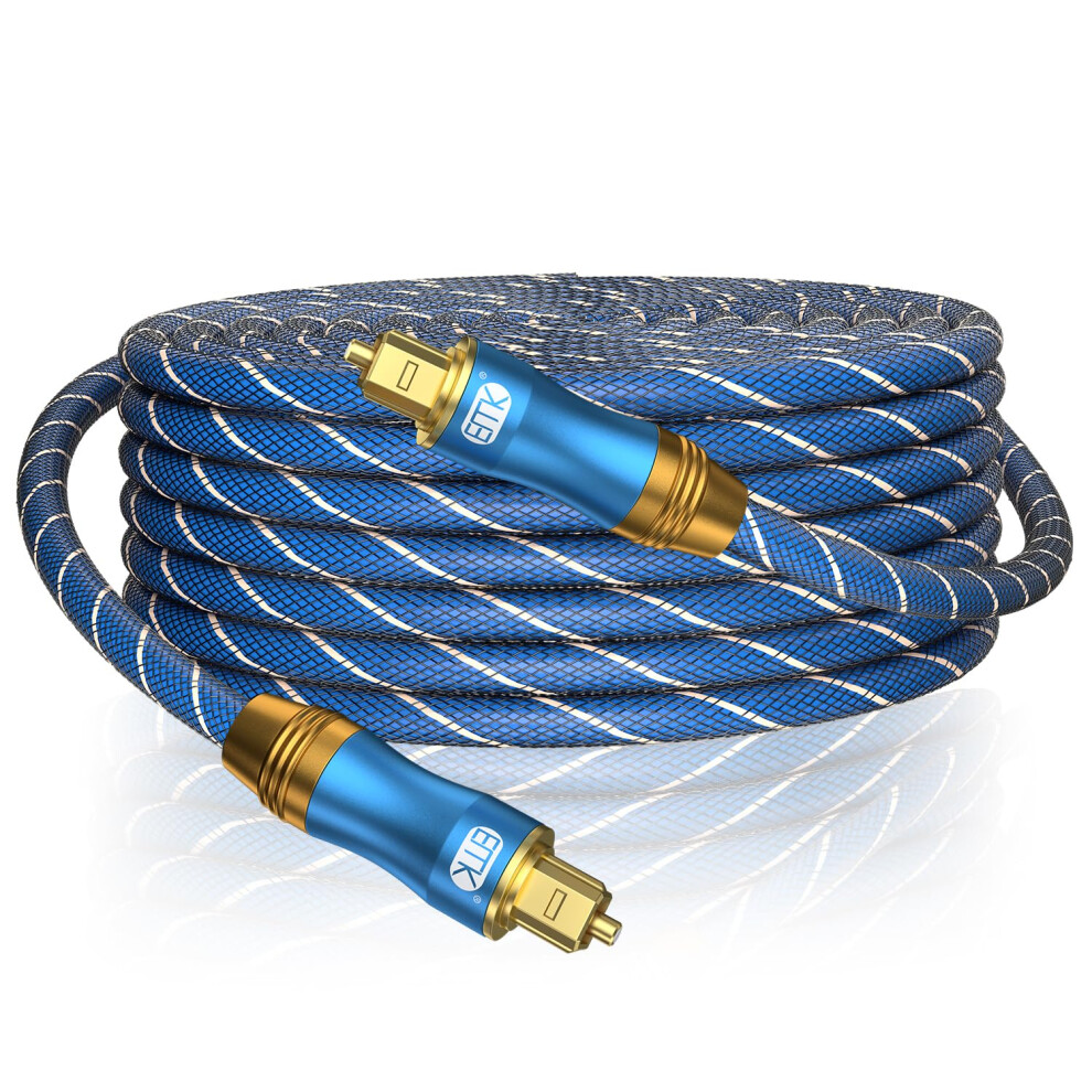 Emk 10M Digital Optical Audio Cable (Toslink S/Pdif) With 24K -Plated Connectors - Compatible With Sound Bars, Blu-Ray Players & Home Theater Sys Gold 5000248685477