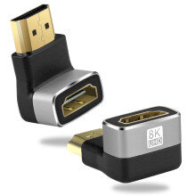AXFEE Right Angle HDMI Adapter 8K, 90 Degree Male to Female HDMI Connector, HDMI Male to Female Adapters Gold Plated, Support 8K & 3D, TV, Projector,
