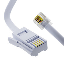 ASNQ BT Telephone to RJ11 Cable Long 2m - BT cable 4 Pin Wire 6P4C ADSL Modem Phone Plug Male Broadband Cable, Extension Lead for Landline, Modem, Fa