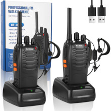Long Range Walkie Talkies for Adults,16 Channel Two Way Radios with 1500mAh Rechargeable Battery, USB Charging & Earpieces, Supports Hands-Free VOX,