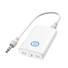 OQIMAX Bluetooth 5.3 Transmitter Receiver, 2-in-1 3.5mm Wireless Bluetooth Audio Adapter with Low Latency, Noise Reduction, Plug and Play Audio Recei