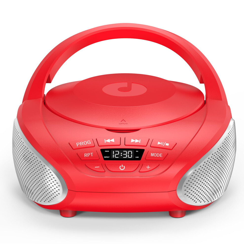 Gueray Portable Cd Player Boombox Compact Cd Boombox With Stereo Speakers Fm Radio 3.5Mm Aux Input And Headphone Jack Lcd Display For Indoors, Outdoo 5004347852983