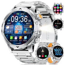 FitVigor Military Smart Watch for Men, 1.53" Fitness Tracker with 1000 mAh Ultra-Long Battery/Flashlight/Bluetooth Calling/Health Monitor/120+ Sports