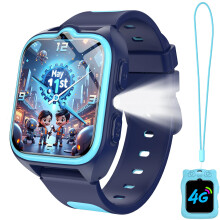 Kids Smart Watch,4G Smartwatch for Boys and Girls,GPS,Voice Chat,Video Calls, 800mAh Battery,SOS,LED Flashlight,Classroom Mode,Games,Camera, I