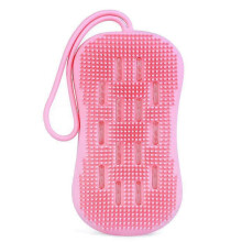 (Pink) Set aus weichen Silikon-Peelingschwämmen für den Körper – Peeling-Duschbürste für Rückenmassage und Badreinigung